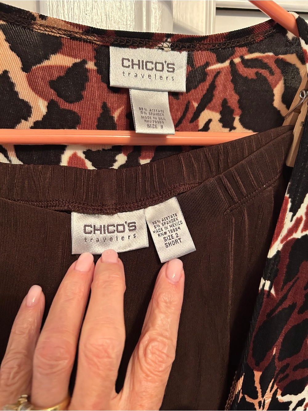 Chico's Travelers collection Brown & Rust Two-Piece Set. - Picture 4 of 5